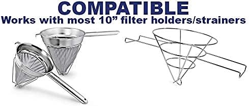 (100 Pack) Commercial 10" Deep Fryer Oil Filters, Maple Syrup Filters, Beeswax Filters, Grease Filter Cones, Best For Restaurants, Cafes, Food Trucks, Hotels