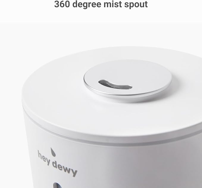 Hey Dewy Wellness Humidifier - for home, office, bathroom spa, or bedroom, with cool utrasonic mist hydration (Slate)