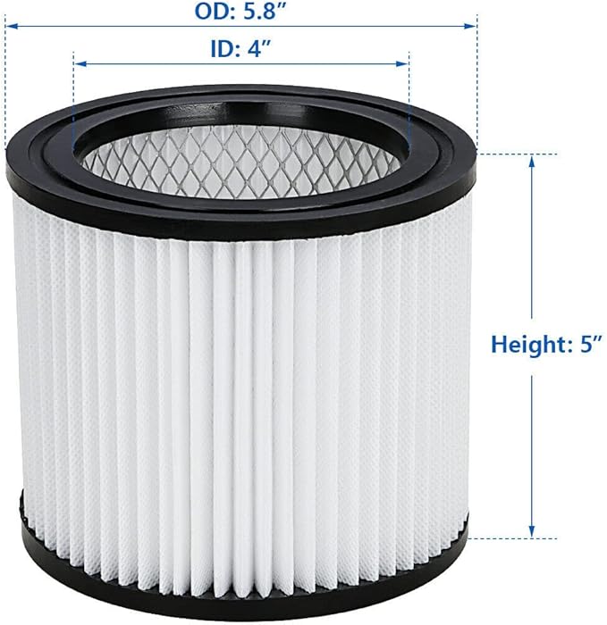 HEPA Vacuum Cleaner Replacement Filter Compatible with Shop-Vac 90398, 903-98, 9039800, 903-98-00 Hangup Wet/Dry Vacuum Cleaner Spares Cartridge Filter (Pack of 4+8)