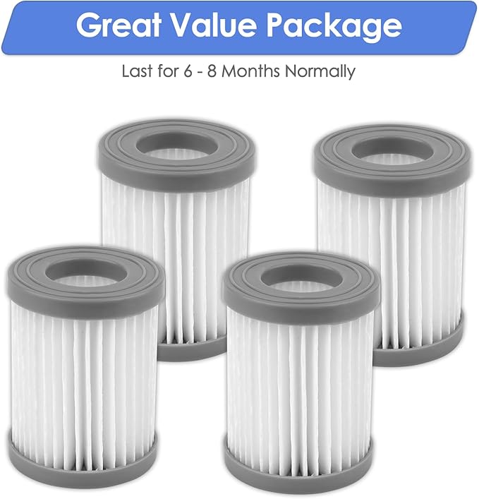 (4 Pack) M320 Replacement HEPA Filters Compatible with Lefant M320/ M320G Robotic Vacuum Cleaner, Upright Filter, Canister Filters, Vacuum Filter, Filters Accessories Kit, Filter Kit