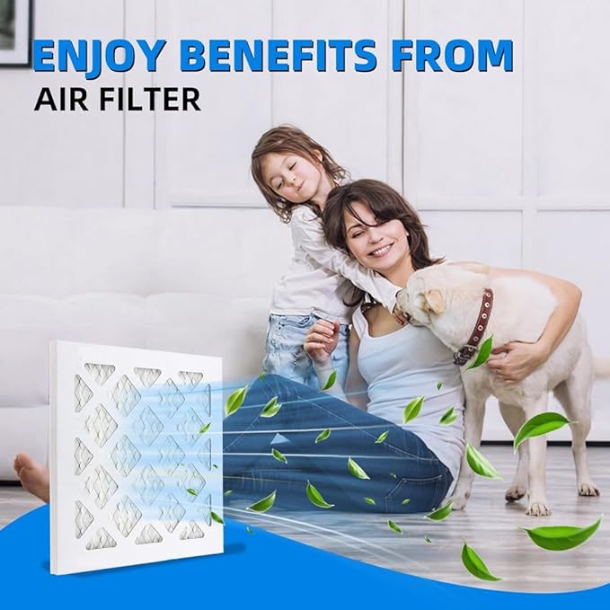 (4-Pack) 20x20x1 Furnace Air Filters, MPR 1900 & FPR 10, MERV 13 Pleated Air Filter (Actual Size: 19.75" x 19.75" x 0.75")