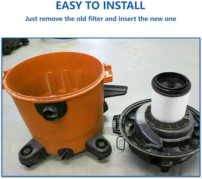 HEPA Vacuum Cleaner Replacement Filter Compatible with Shop-Vac 90398, 903-98, 9039800, 903-98-00 Hangup Wet/Dry Vacuum Cleaner Spares Cartridge Filter (Pack of 4+8)