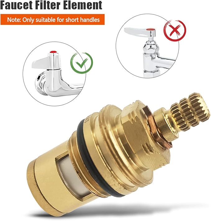 013787-45 Ceramic Cartridge Assembly Compatible with T&S Brass Faucets Pressure 20PSI-125PSI Temperature 40F-140F Hot Ceramic Cartridge Faucet Filter Element Replacement