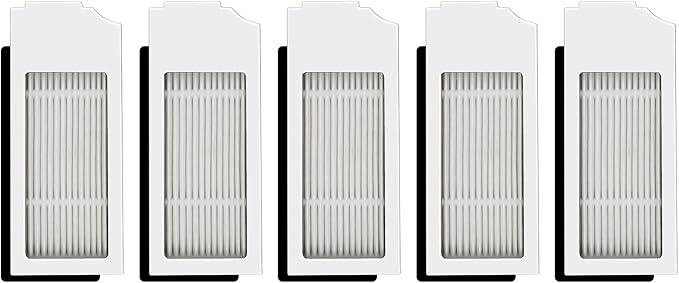 (5 Pack) N20 Plus HEPA Filter Compatible With ECOVACS DEEBOT N20 Plus/ N20 Pro Plus/ X1 Omni/ T10/ T10 Plus/ T10 Turbo/ T10 Omni, Robot Vacuum Filter Kit, Replacement Filters Accessories, White