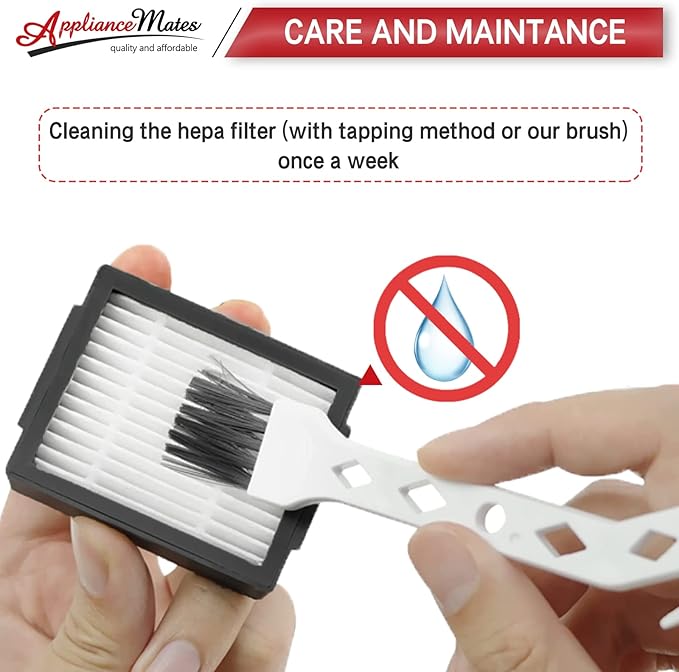 HEPA Filters Replacement for iRobot Roomba E I & J Series i7 i7+/plus i3 i3+ E5 E6 E7 i4 i4+ i5 i5+ i6 i6+ i8 i8+ Vacuum Cleaner, 12 Pack High Efficiency Filters + 1 Cleaning Brush