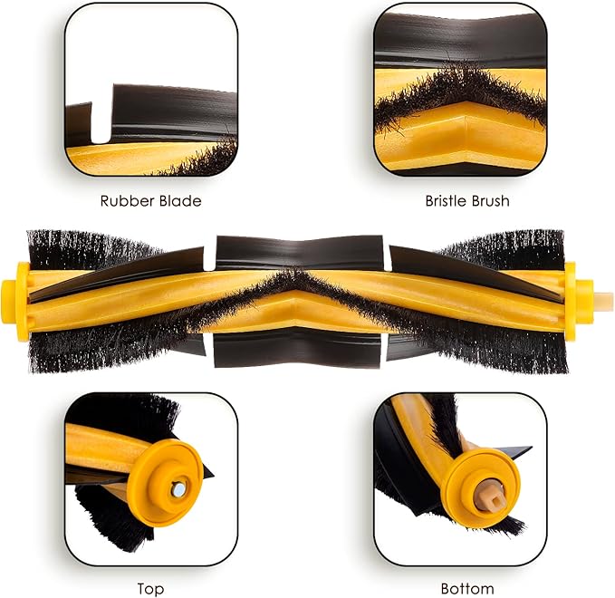 (4 Pieces) N10 Roller Brushes Main Brush Replacement Parts for Ecovacs DEEBOT OZMO N10 N10 Plus 920 950 T8 AIVI Max T9 T5 N5 N7 N8+ N8 Pro DX55 DX93 DJ65 Robot Vacuum