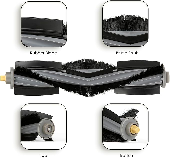 (2 Pieces) T20 Omni Roller Brushes for Robotic Vacuum ECOVACS DEEBOT X1 Omni/ T20 Omni/ T10/ T10 Plus/ T10 Turbo/ T10 Omni, Robot Vacuum Cleaner Roller Brush Kit, Replacement Parts