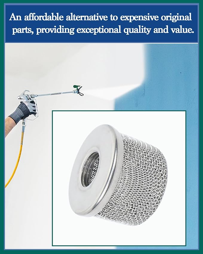 (2pack) 181073 Pump Inlet Strainer Filter 1/2" NPT Thread, Double-Layer Stainless Steel Compatible withGraco 350 EM,380 EM,390 EM, 400 EM, 480 EM, 490 EM,500, Super NOVA, Paint Sprayers