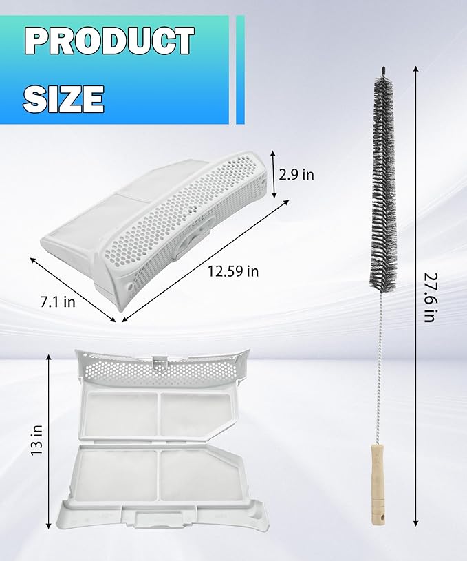 00752387 Dryer Fluff Filter Assembly Compatible With Bosch Dryer, Dryer Lint Screen Replaces 00753637, 752387, 753637 AP5984732 PS11724770