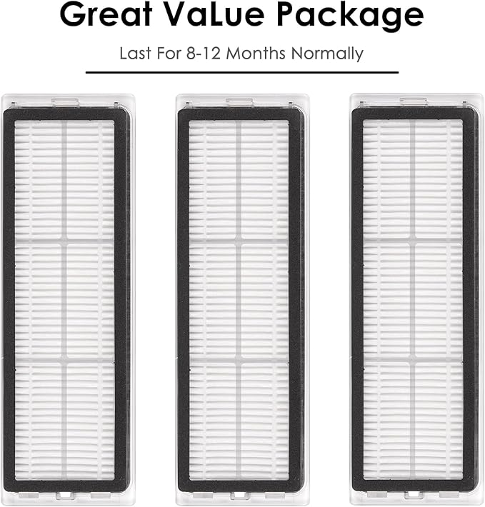 (3 Pieces) L10s Ultra HEPA Filter Compatible with Dreametech L10s Pro, L10 Ultra, S10, S10 PRO, S10 PLUS, Z10 Pro, B101CN, 1C, W10, X10+, L10 + plus, Z10 pro, D10 PLUS, Vacuum Cleaner Filter Kit