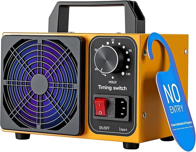 HHGM 98,000mg/h Dual-Fan Ozone Machine Generator High Capacity Ozone Odor Eliminator Odor Removal Air Purifier Ionizer & Deodorizer for Car, Home, Smoke, Pets, Industrial, Basement, Commercial