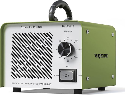 0zone Generator 125,000mg/h,0zone Machine for Car/Home/Smoke/Pet Odor, Covers up to 2,500 Sq. Ft.(Green)