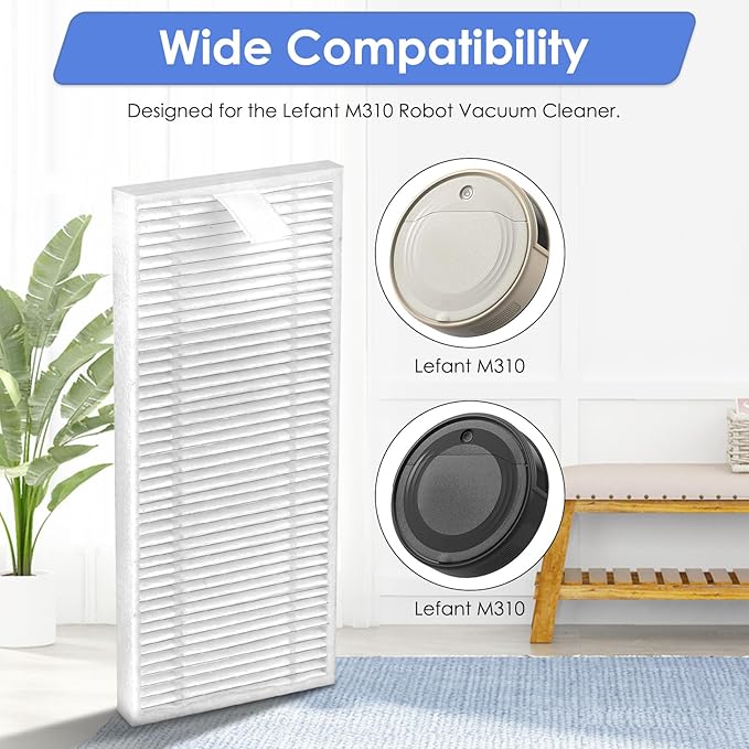 (6 Pack) M310 Replacement HEPA Filters Compatible With Lefant M310 Robot Vacuum Cleaner, Filters Accessories Kit, Filter Kit