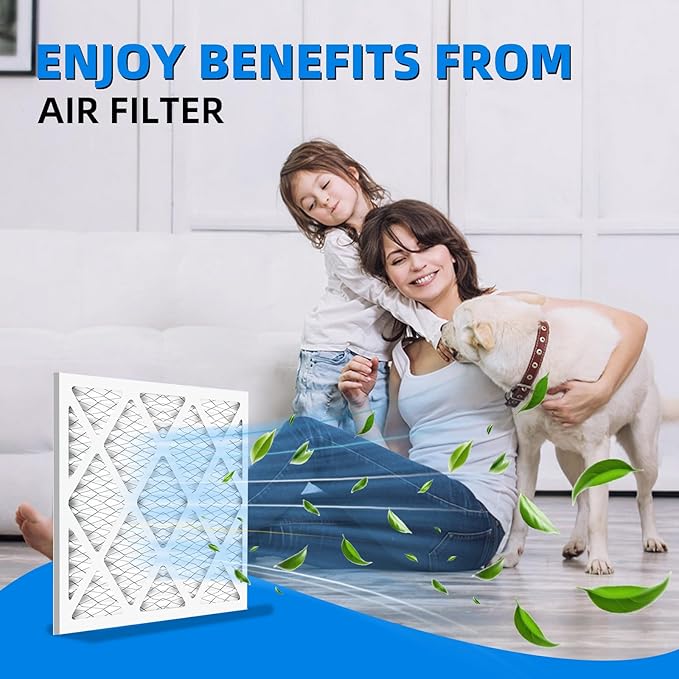 (8-Pack) 20x24x1 Furnace Air Filters, MPR 1900 & FPR 10, MERV 13,Pleated Air Filter (Actual Size: 19 3/4"x23 3/4"x3/4")