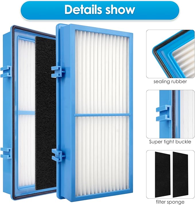 (12 Pack) AER1 Filter 4 HEPA Filters + 8 Carbon Booster Filters Compatible With Holmes AER1 Type Total Air Filter, HAPF30AT And HAP242-NUC, Replacement HEPA Filter Kit