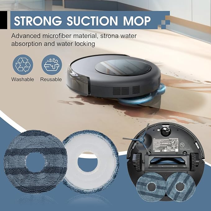 (30 Pack) Replacement Accessories for eufy Omni C20 Robot Cleaner, 2 Main Brushes + 6 HEPA Filters 6 Mop Pads 6 Dust Bags 8 Side Brushes,2 Tools