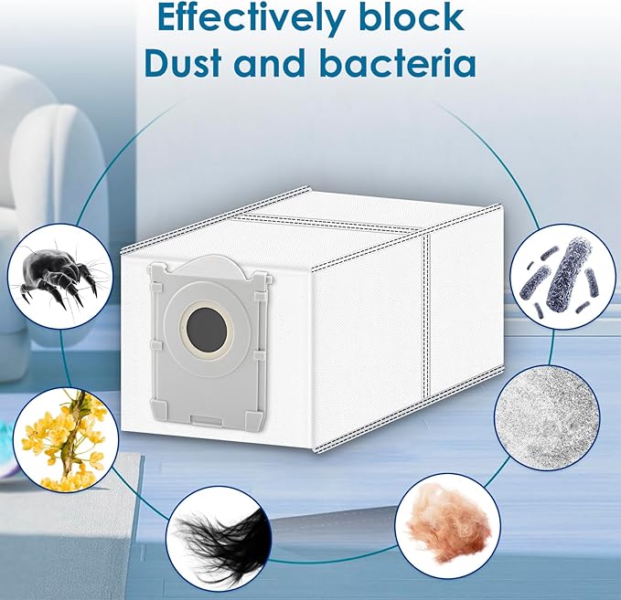 (3 Pack) X9 PRO OMNI Replacement Dust Bags for ECOVACS DEEBOT X9 PRO OMNI/ T80 Omni/ T50 PRO Omni/ T50 MAX PRO Omni/ X8 Pro Omni robot vacuum, Activated Carbon Disposable Bags, Vacuum Bag