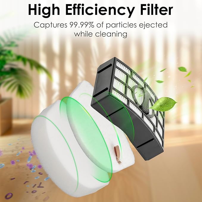 (9 Pack) 3 Hepa Filters + 6 Foam Filters Compatible With Shark ZU560 ZU561 ZU562 ZU572 UV650 UV725 ZU660 CU530 Upright Vacuum, Replacement HEPA Upright Filter Parts, Compare to XFFK560 & XHEPA560