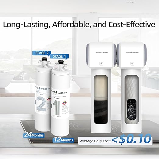 0.01μm Under Sink Water Filter, Multi-Stage Ultra Filtration for Baçtёria, Chlorine & Odor Reduction, 9K Gal/2-Yr, Easy Install, WU2.SH01-N