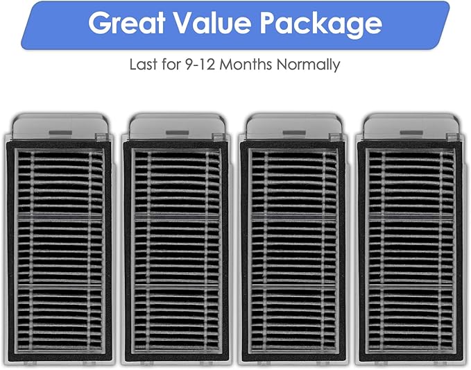(4 Pack) X50 Ultra Replacement HEPA Filters Compatible with Dreame X50 Ultra/ L50 Ultra/ L40S Pro Ultra/ X50 master/Mova V50 Ultra Robot Vacuum Cleaner, Filter Kit, Filters Accessories Kit