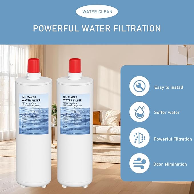 HF20-S HF20-MS HF25-S Water Filter Replacement Compatible with 3M High Flow Series Cartridge HF20-S, 5615103/HF20-MS, 5615109/HF25-S,5615203, Water Filtration System 2-Packs