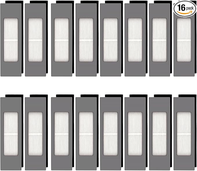 (16 Pieces) N10 HEPA Filter for Robot Vacuum Ecovacs DEEBOT OZMO N10 N10 Plus 920 950 T8 AIVI Max T9 T5 N5 N7 N8+ N8 Pro Plus DX55 DX93 DJ65, Robot Vacuum Cleaner Filter Kit