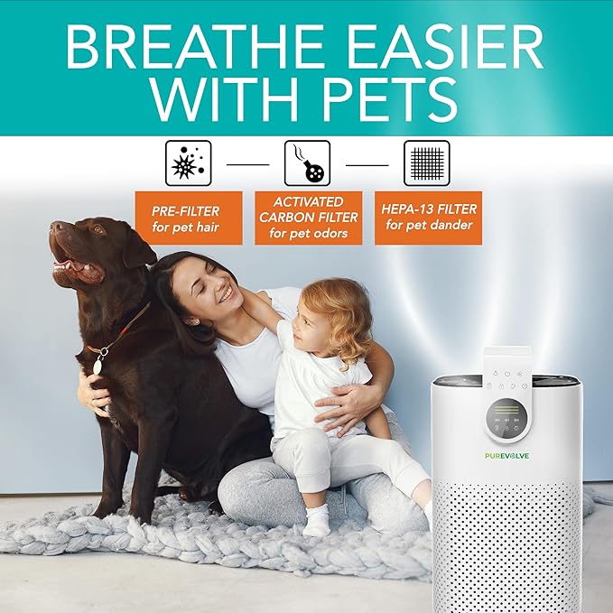 HEPA-13 Air Purifier with Essential Oil Diffuser, for Home Large Room up to 1120 sq ft, Heavy Duty for Allergies, Smoke, Odors, Dust, Pollen, and Pet Hair