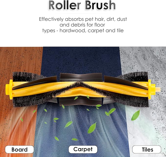 (3 Pieces) N10 Roller Brushes Main Brush Replacement Parts for Ecovacs DEEBOT OZMO N10 N10 Plus 920 950 T8 AIVI Max T9 T5 N5 N7 N8+ N8 Pro DX55 DX93 DJ65 Roller Brush