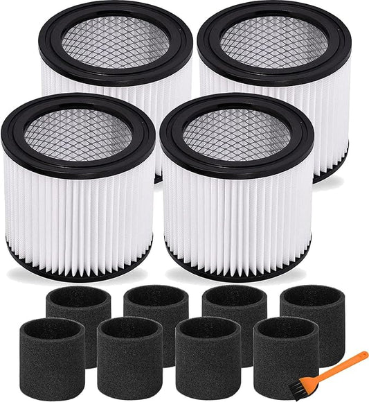 HEPA Vacuum Cleaner Replacement Filter Compatible with Shop-Vac 90398, 903-98, 9039800, 903-98-00 Hangup Wet/Dry Vacuum Cleaner Spares Cartridge Filter (Pack of 4+8)