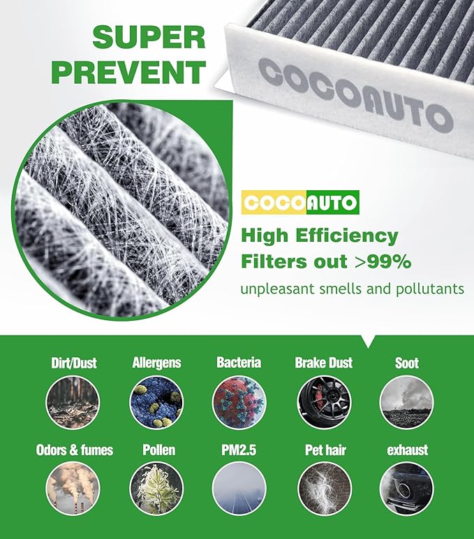 (Gas Only) COCOAUTO Cabin Engine Air Filter Kit for Ford Escape (2020-2022), Maverick (2022-2024), Bronco Sport (2021-2023), Not for Hybrid, JX6Z9601A, FP89, PA99541