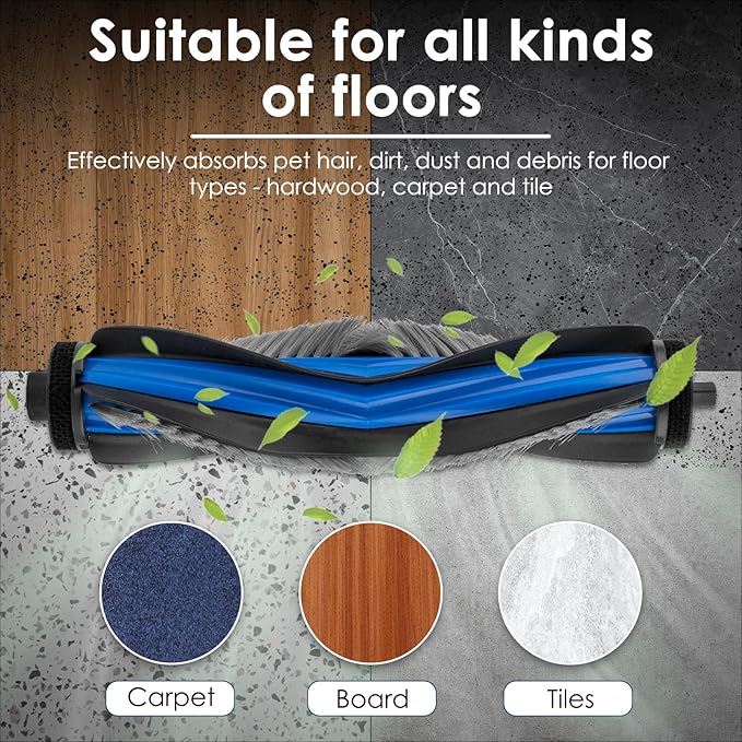 (24 Pack) T50 Pro Omni Replacement Parts Accessories for ECOVACS DEEBOT T50 Pro Omni, T50 Omni Robot Vacuum, 1 Roller Brush, 6 Side Brushes, 6 Dust Bags, 5 HEPA Filters, 6 Mop Pads