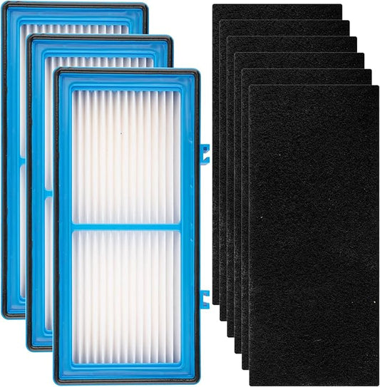 (9 Pack) AER1 Filter 3 HEPA Filters + 6 Carbon Booster Filters Compatible With Holmes AER1 Type Total Air Filter, HAPF30AT And HAP242-NUC, Replacement HEPA Filter Kit