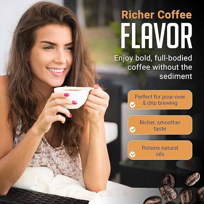 HEXNUB Reusable Coffee Filter for Kalita Wave 185 and OXO 8 Cup Coffee Makers, Stainless Steel Mesh, Durable Metal Filter for Sustainable Brewing – No more Paper Filters