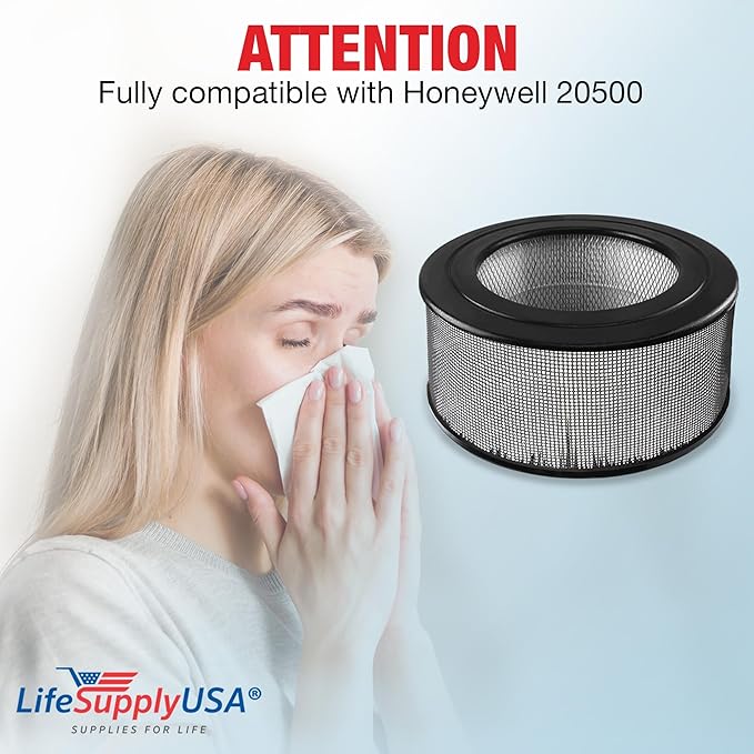 HEPA Filter Compatible with Honeywell 20500 Air Cleaner 10500 (EV-10) 17000 17005 17006 17007 17008 17009 83170 by LifeSupplyUSA