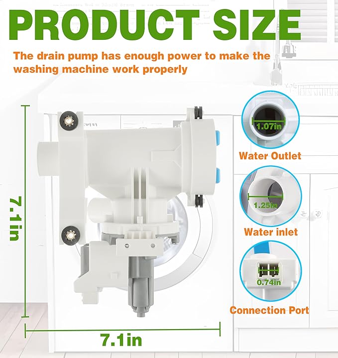 (Upgraded) WH11X29539 Washer Drain Pump and Filter Assembly Compatible with GE Front Load Washing Machines Clothes Washer Replacement Parts AP6986715 4962370 PS16217203 EAP16217203 B25-3A04 PD00065822