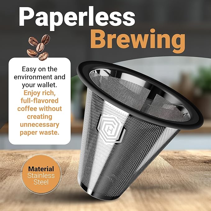 HEXNUB Reusable Coffee Filter for Fellow Stagg XF - Stainless Steel Paperless Pour Over Brewing, Sustainable Mesh Filter for Fellow Coffee Makers